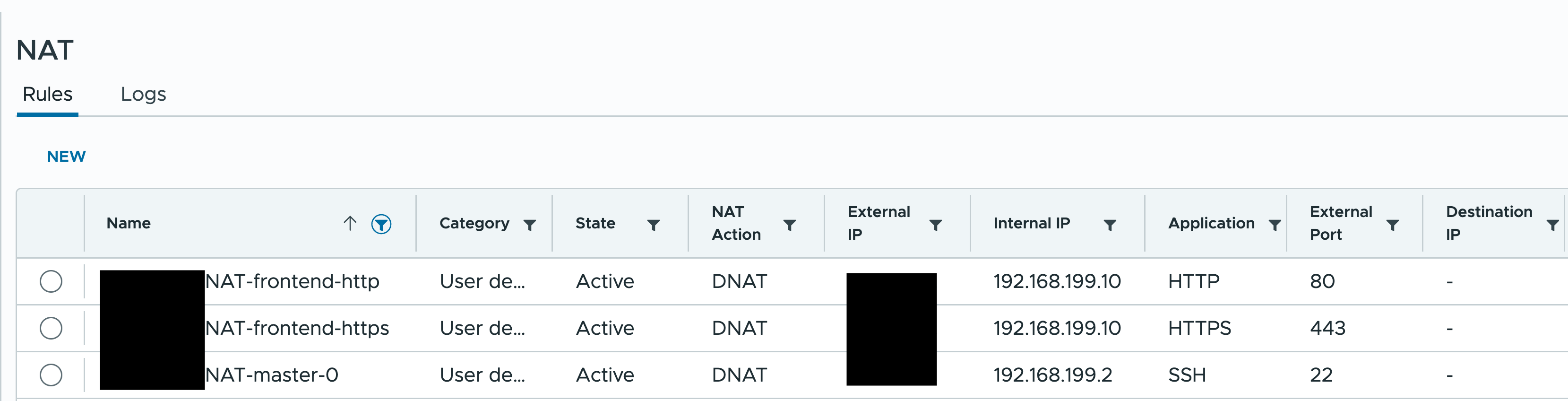 Настройка правил DNAT на edge gateway, шаг 3
