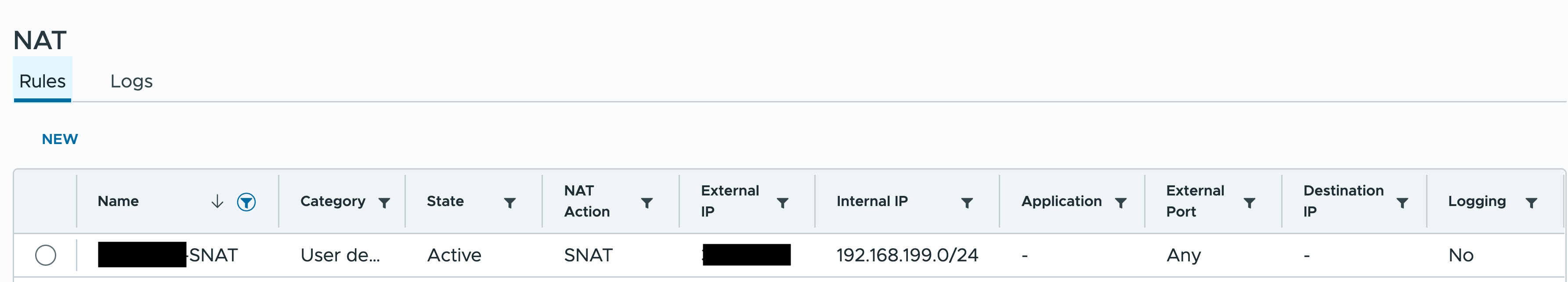 Настройка правил SNAT на edge gateway, шаг 1