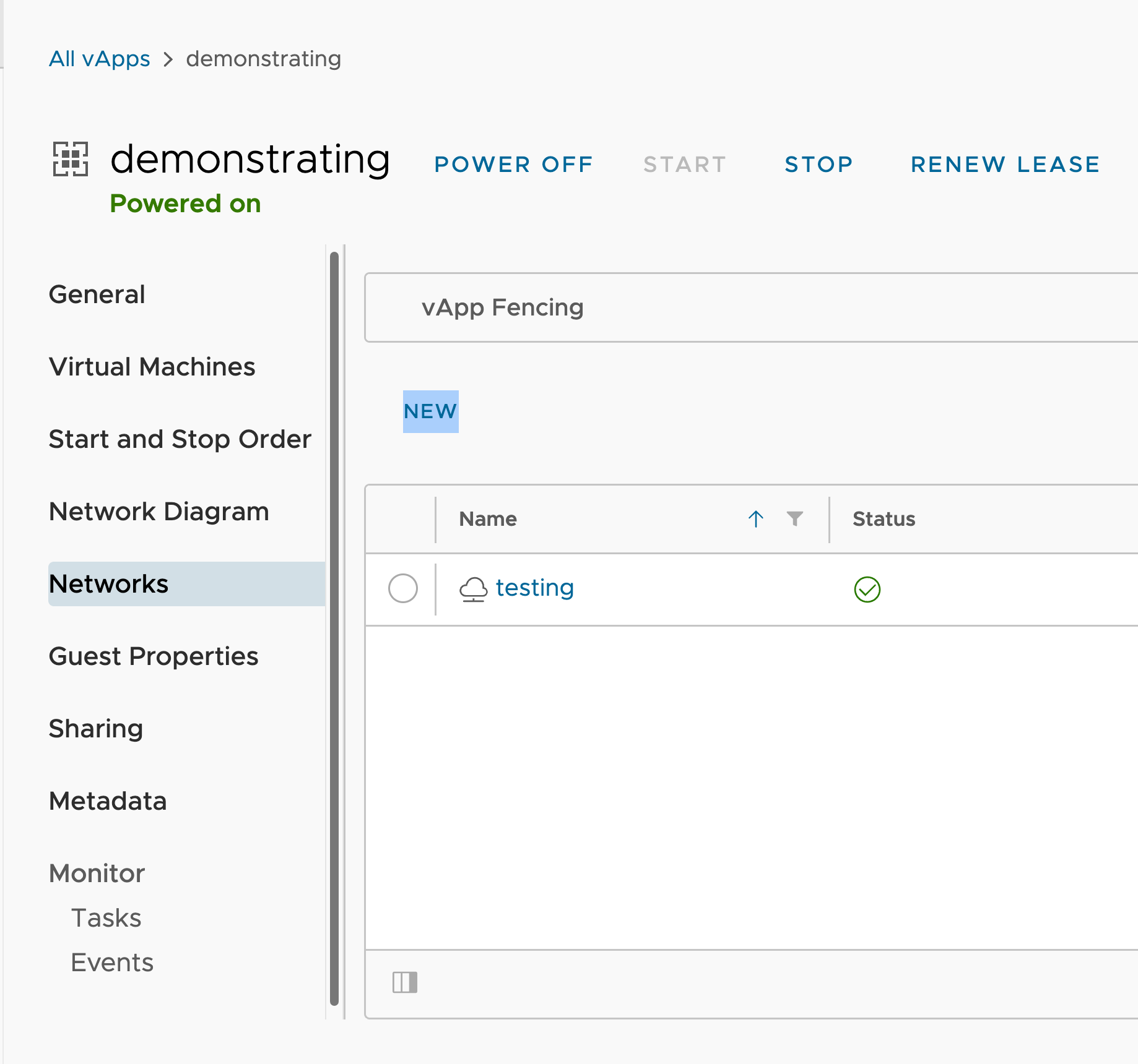 Добавление сети к vApp, шаг 2